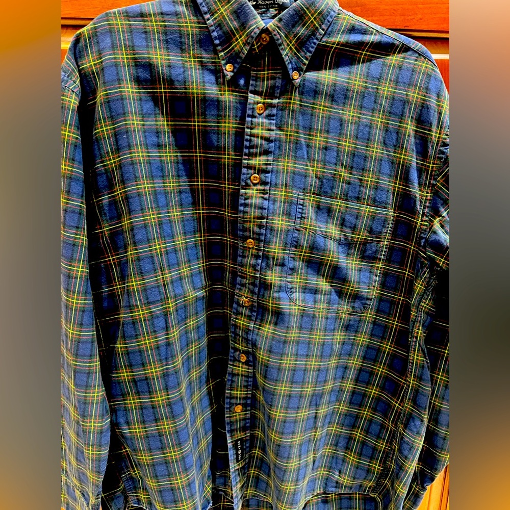 Gant Men’s Navy Blue Plaid Oxford Size Medium